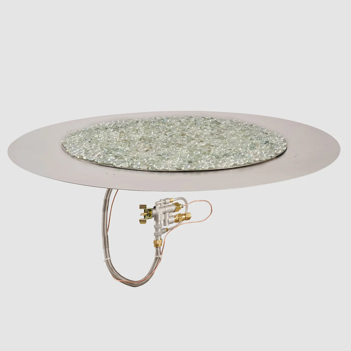 Outdoor Greatroom - 42" Round Crystal Fire Plus Gas Burner Insert and Plate Kit