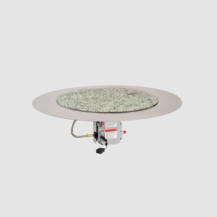 Outdoor Greatroom - 42" Round Crystal Fire Plus Gas Burner Insert and Plate Kit