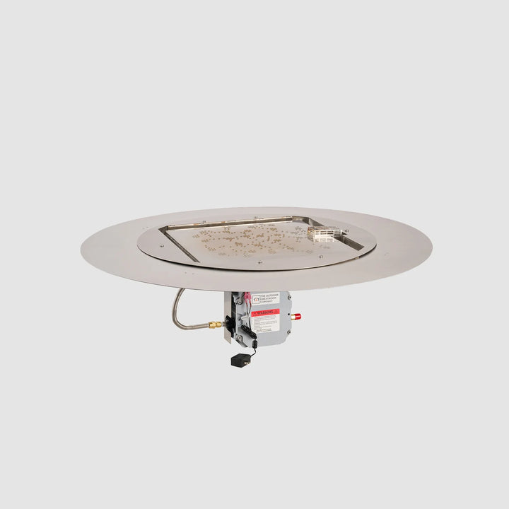 Outdoor Greatroom - 42" Round Crystal Fire Plus Gas Burner Insert and Plate Kit