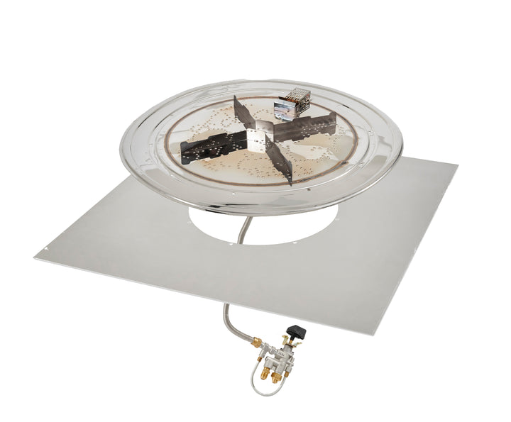 Outdoor Greatroom - 42" x 42" Square Crystal Fire Plus Gas Burner Insert and Plate Kit