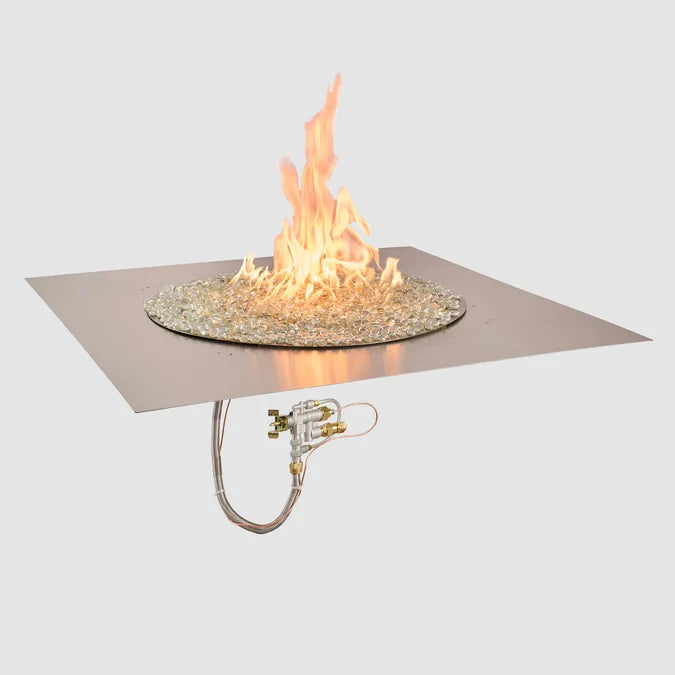 Outdoor Greatroom - 42" x 42" Square Crystal Fire Plus Gas Burner Insert and Plate Kit
