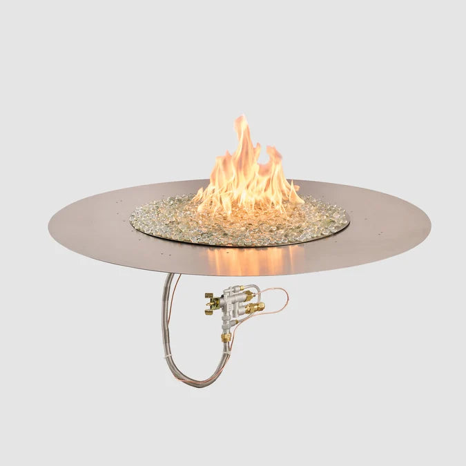 Outdoor Greatroom - 48" Round Crystal Fire Plus Gas Burner Insert and Plate Kit