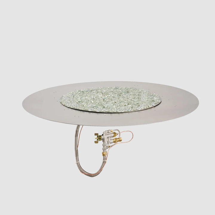 Outdoor Greatroom - 42" Round Crystal Fire Plus Gas Burner Insert and Plate Kit