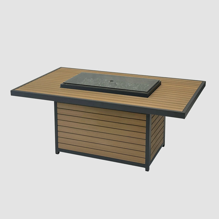 Brooks Rectangular Light Tan Gas Fire Pit Table