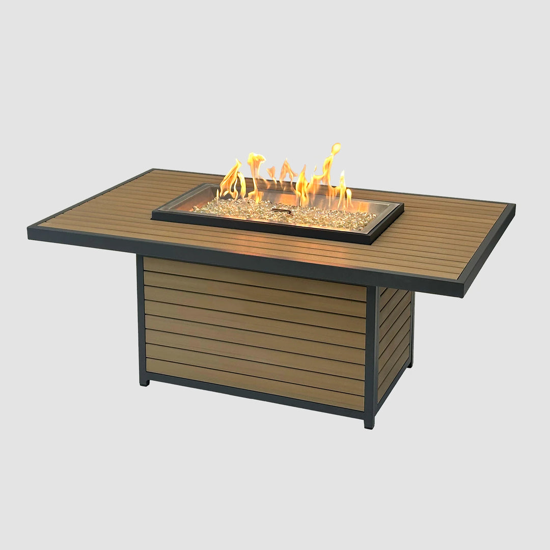 Brooks Rectangular Light Tan Gas Fire Pit Table