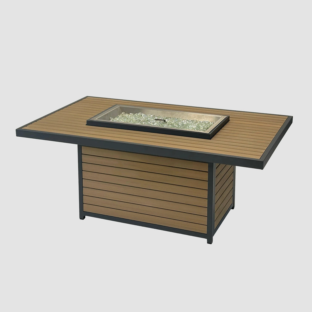 Brooks Rectangular Light Tan Gas Fire Pit Table