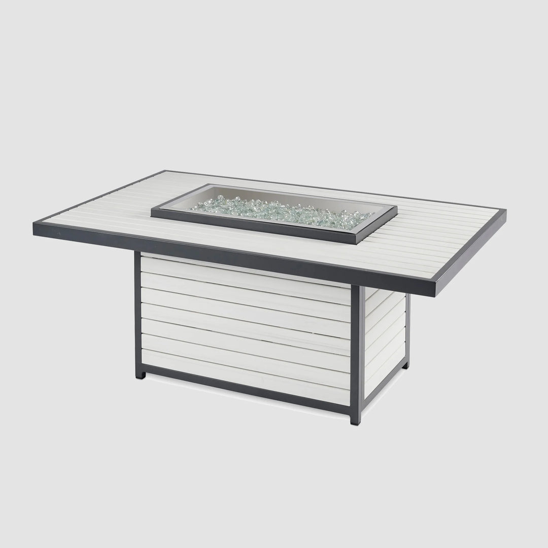 Brooks Rectangular White Gas Fire Pit Table