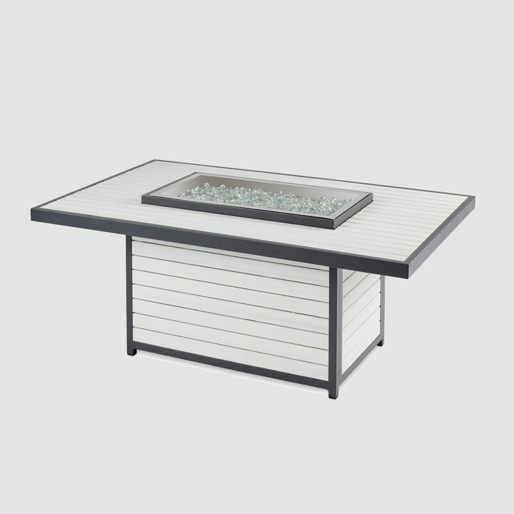 Brooks Rectangular White Gas Fire Pit Table