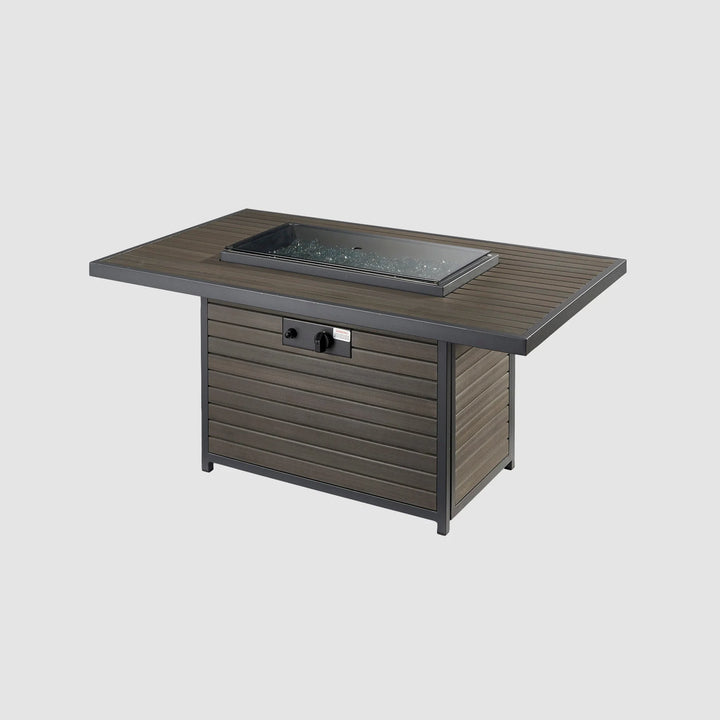 Brooks Rectangular Taupe Gas Fire Pit Table