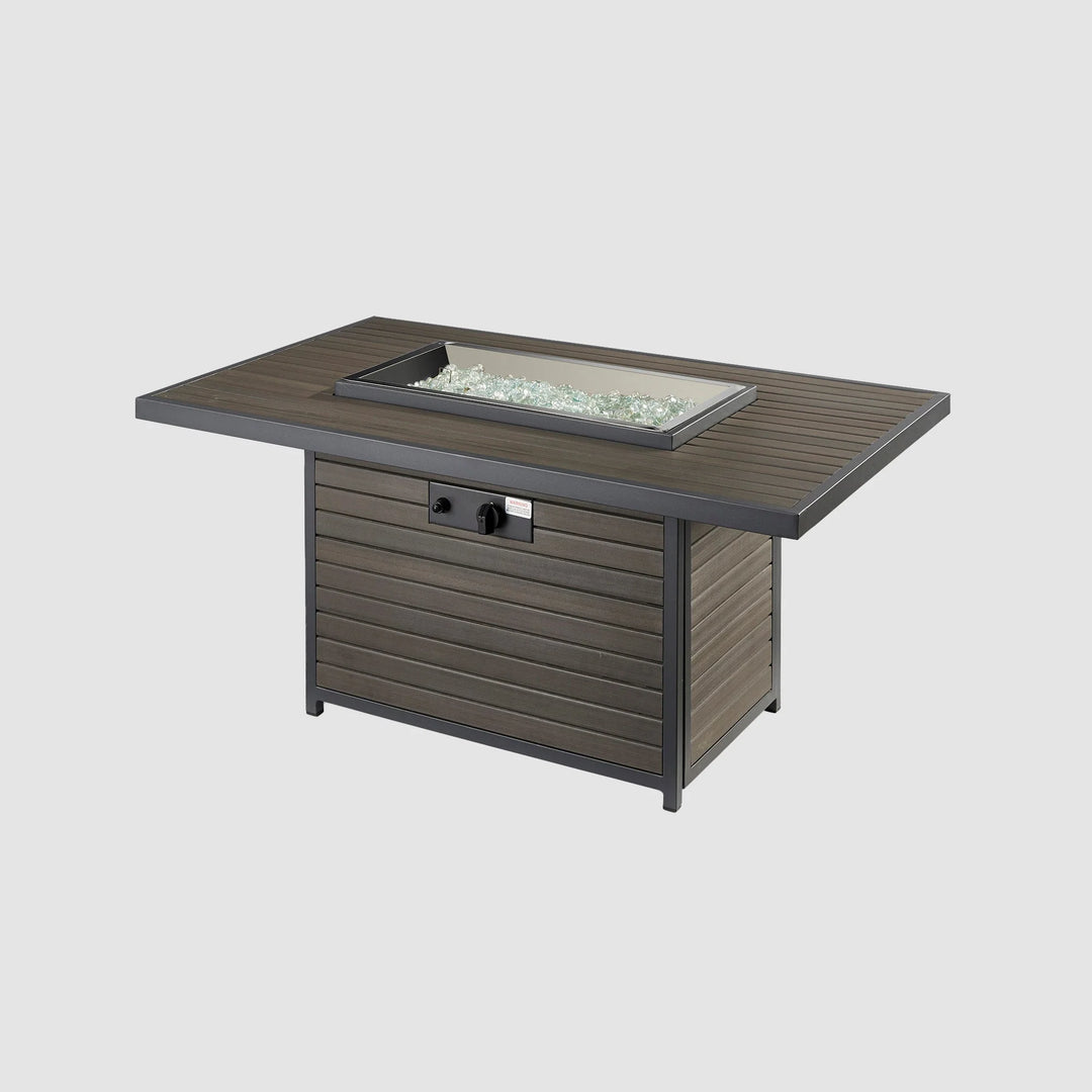Brooks Rectangular Taupe Gas Fire Pit Table