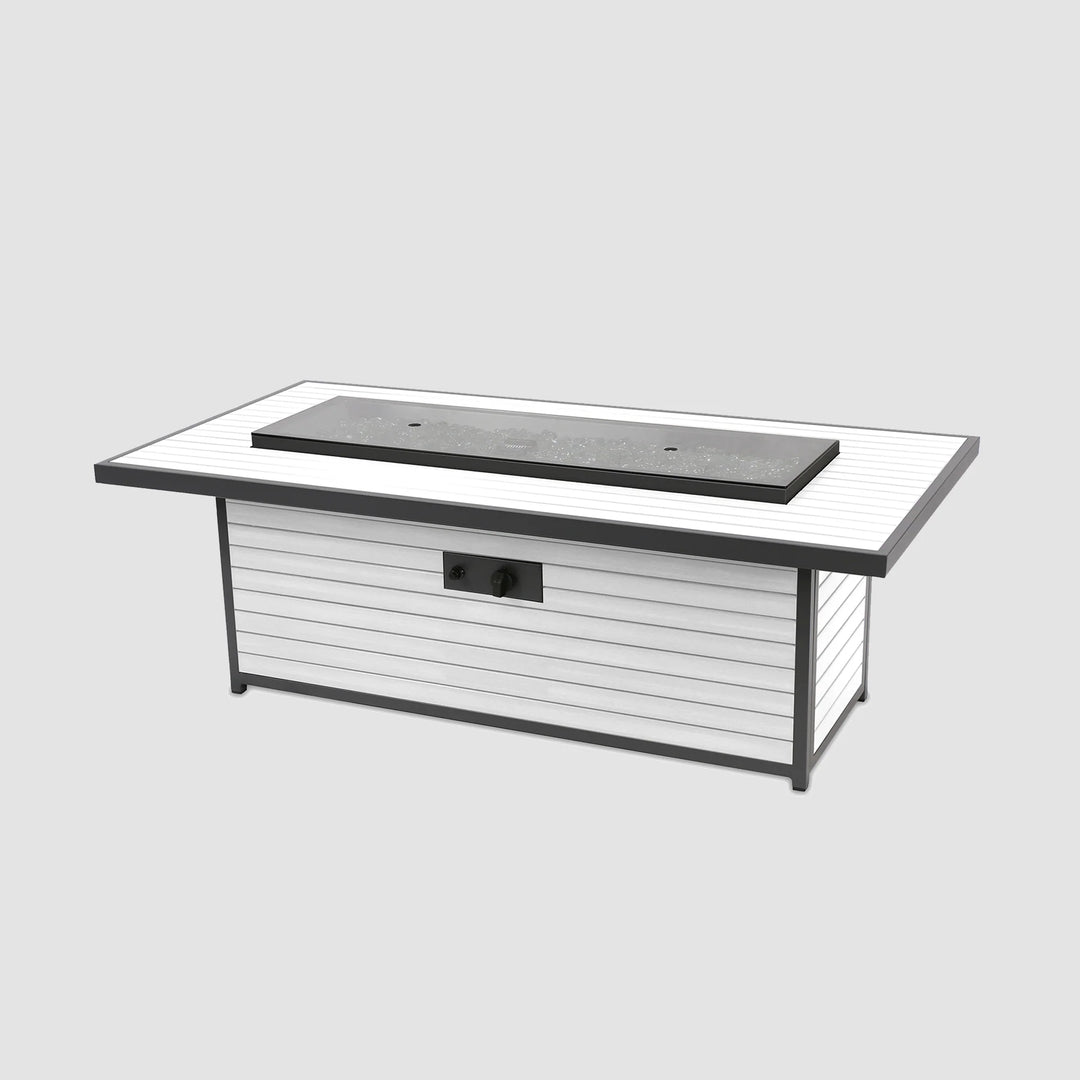 Brooks Linear White Gas Fire Pit Table