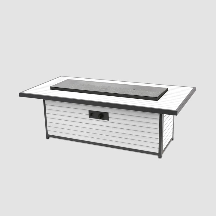 Brooks Linear White Gas Fire Pit Table