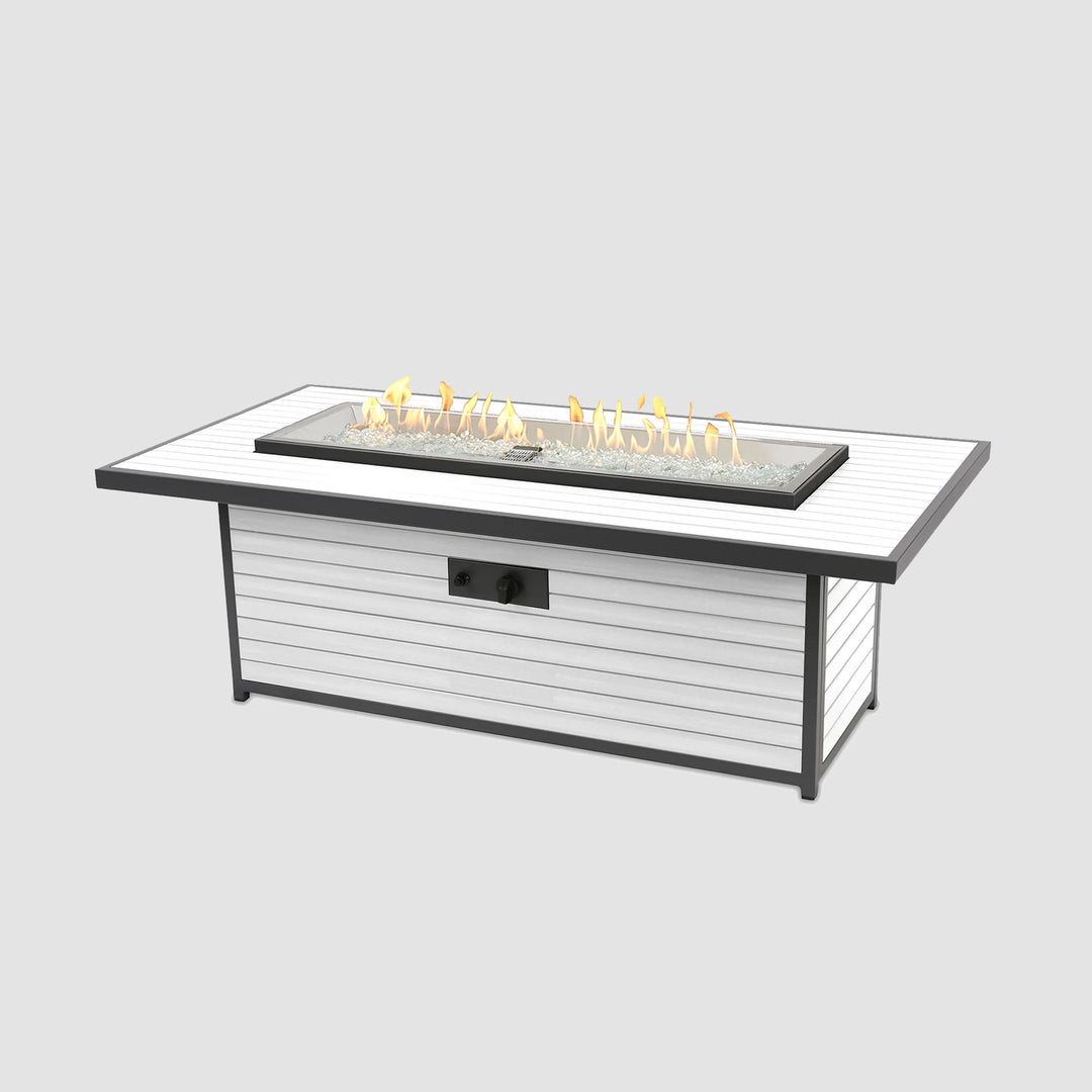 Brooks Linear White Gas Fire Pit Table