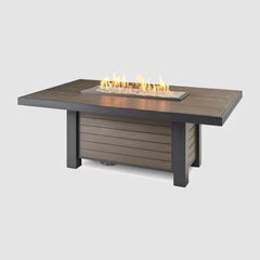 Brooks Linear Dining Height Taupe Fire Pit Table