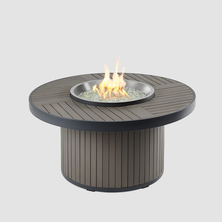 Brooks Round Taupe Fire Pit Table