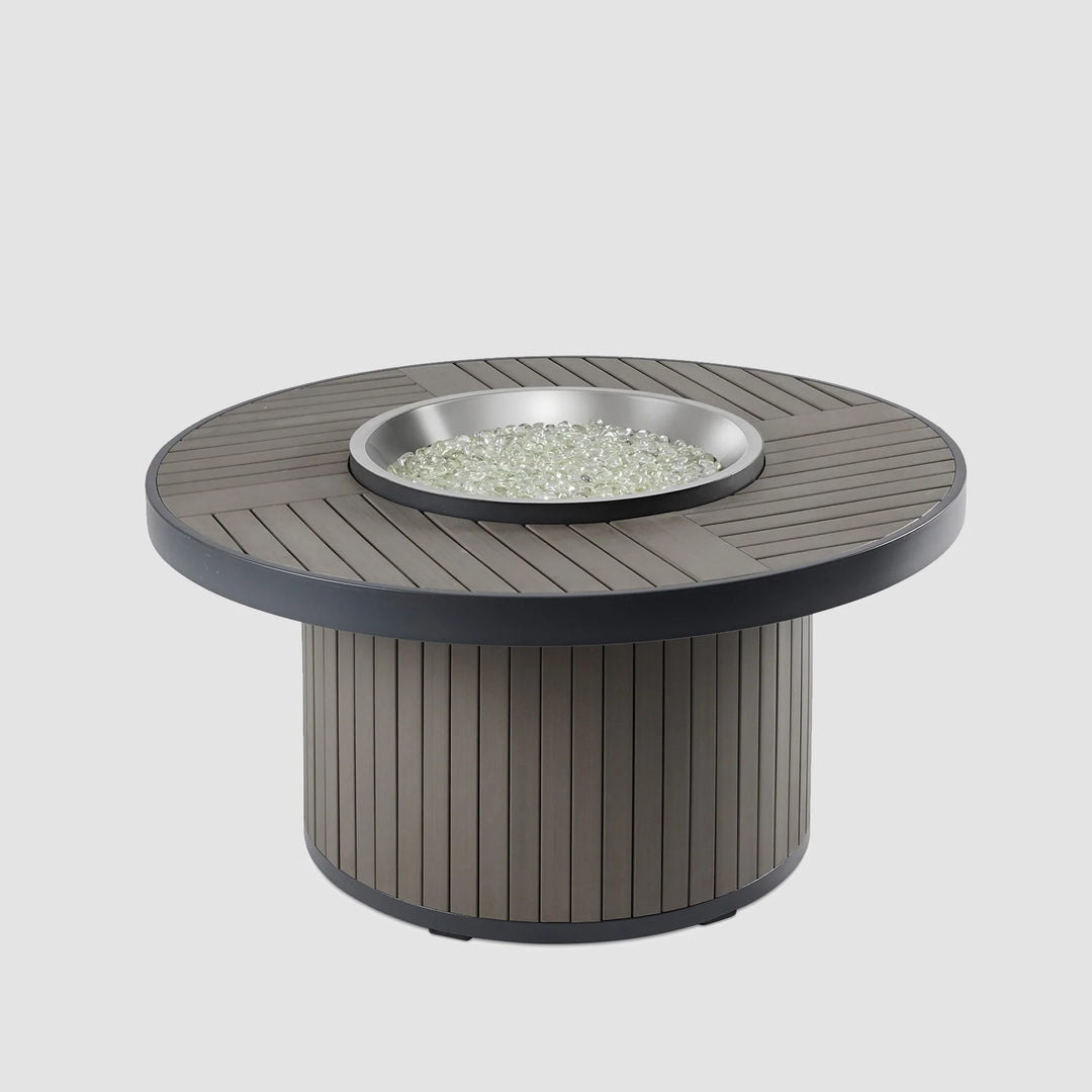 Brooks Round Taupe Fire Pit Table