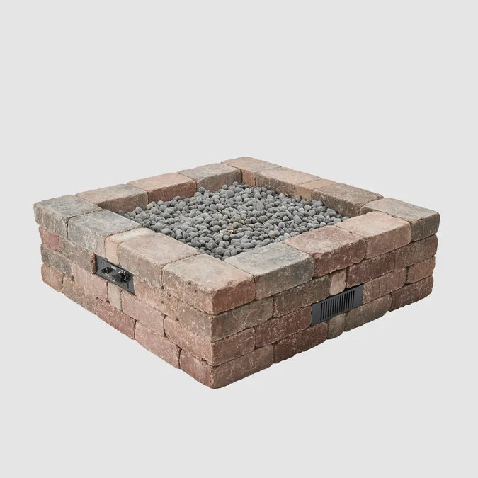 Outdoor GreatRoom Bronson Block 51.25" Square Gas Fire Pit Kit