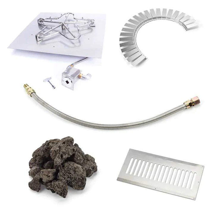 Square Flat MLFPK Torpedo Hardscape Block Kit by HPC Fire