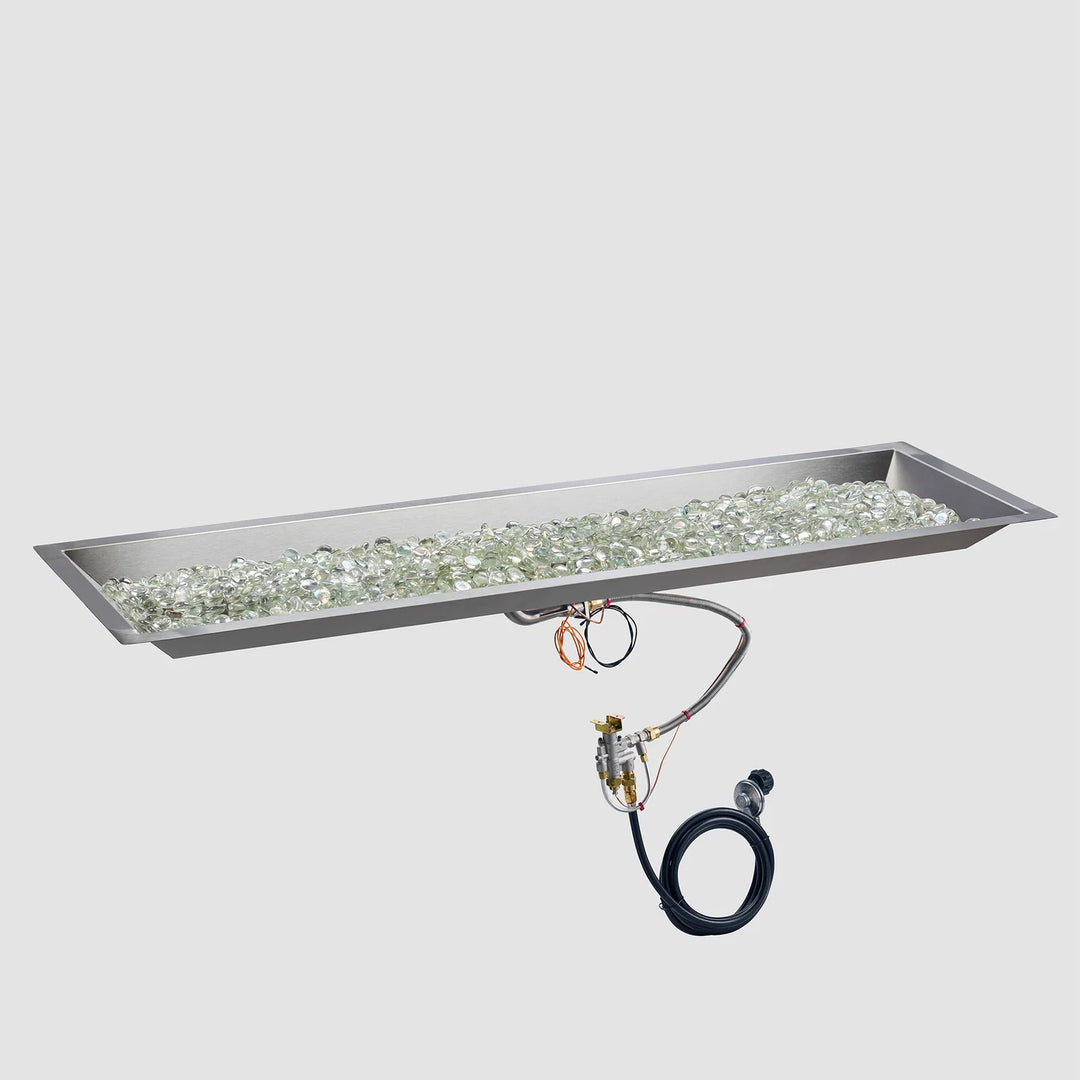 Outdoor GreatRoom 12" x 42" Crystal Fire® Plus Linear Gas Burner with Control Panel