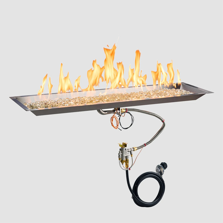 Outdoor GreatRoom 12" x 42" Crystal Fire® Plus Linear Gas Burner with Control Panel