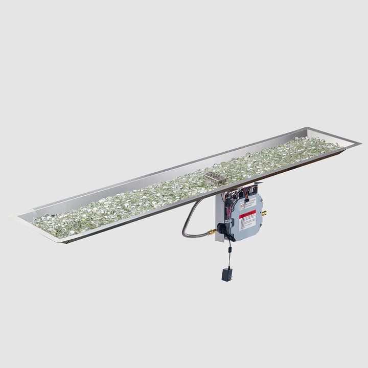 Outdoor GreatRoom 12" x 64" Crystal Fire® Plus Linear Gas Fire Pit Burner