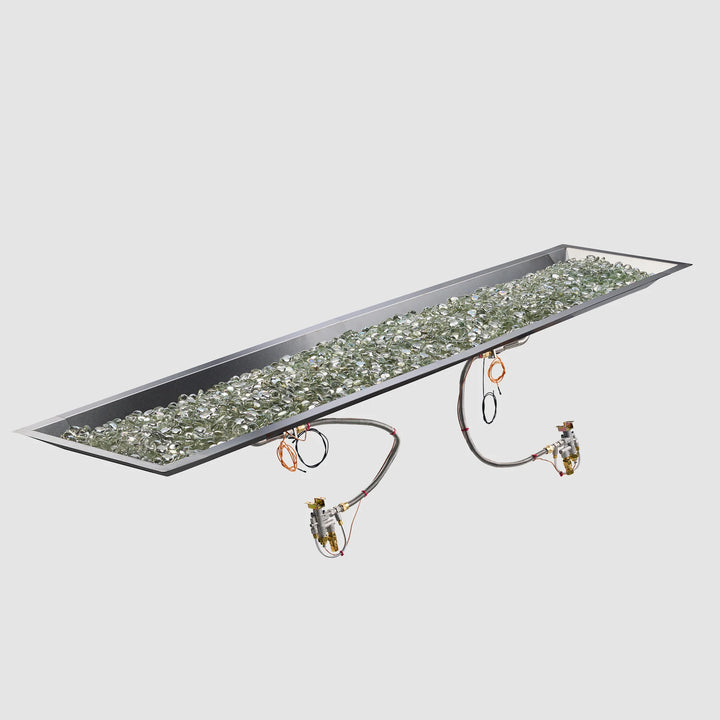 Outdoor GreatRoom 12" x 96" Crystal Fire® Plus Linear Gas Fire Pit Burner