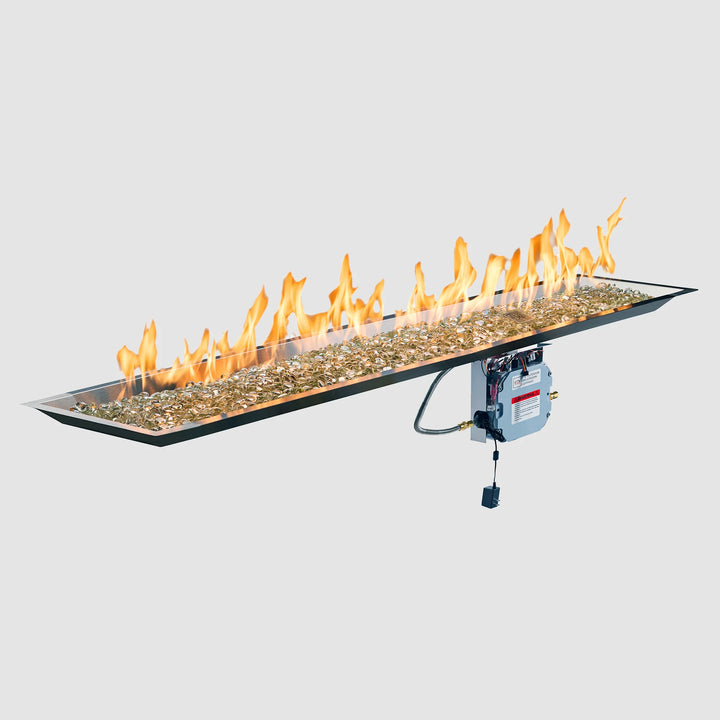 Outdoor GreatRoom 12" x 72" Crystal Fire® Plus Linear Gas Fire Pit Burner