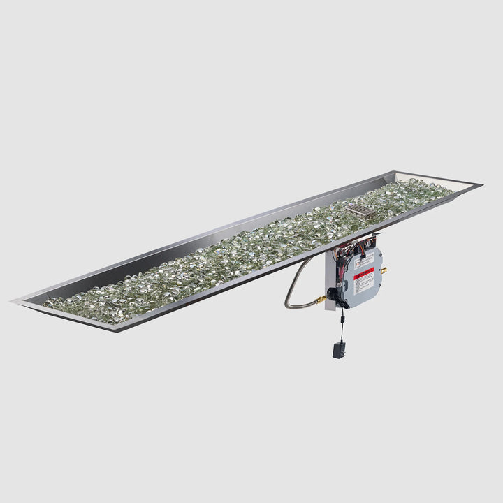 Outdoor GreatRoom 12" x 84" Crystal Fire® Plus Linear Gas Fire Pit Burner