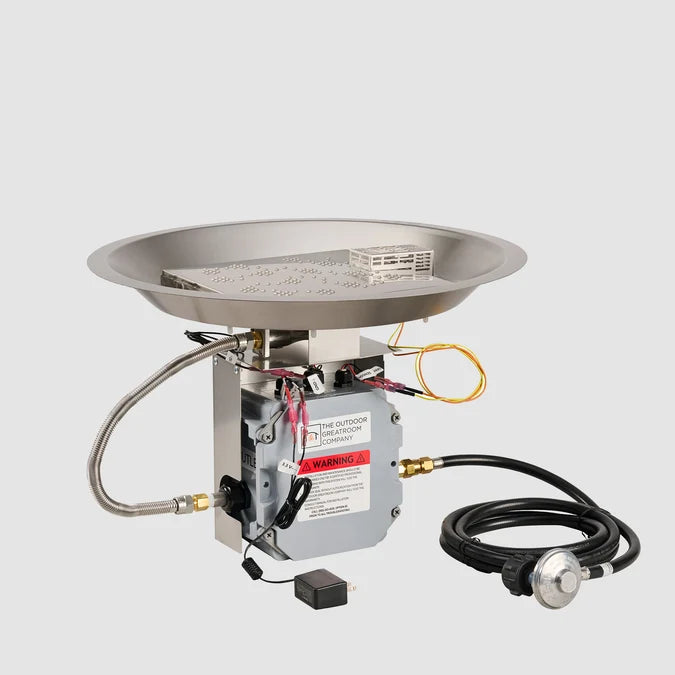 Outdoor GreatRoom 20" Round Crystal Fire® Plus Gas Burner with Control Panel