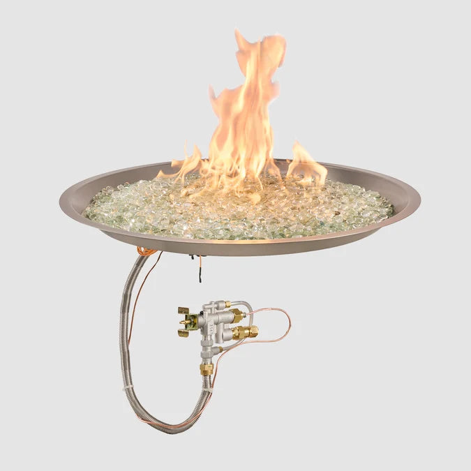 Outdoor GreatRoom 30" Round Crystal Fire® Plus Gas Burner with Control Panel