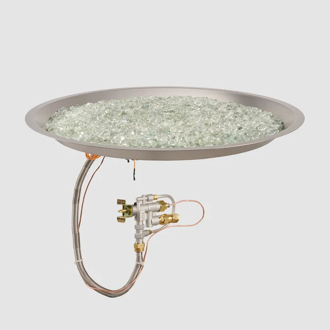 Outdoor GreatRoom 30" Round Crystal Fire® Plus Gas Burner with Control Panel