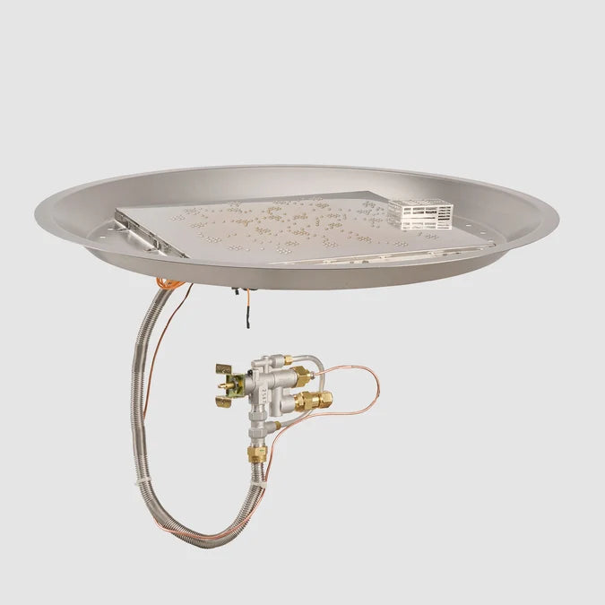 Outdoor GreatRoom 30" Round Crystal Fire® Plus Gas Burner with Control Panel