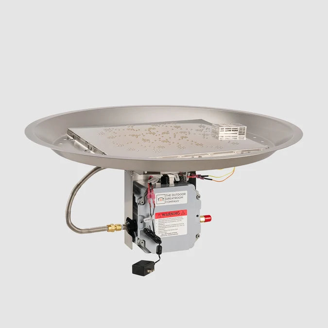 Outdoor GreatRoom 30" Round Crystal Fire® Plus Gas Burner with Control Panel