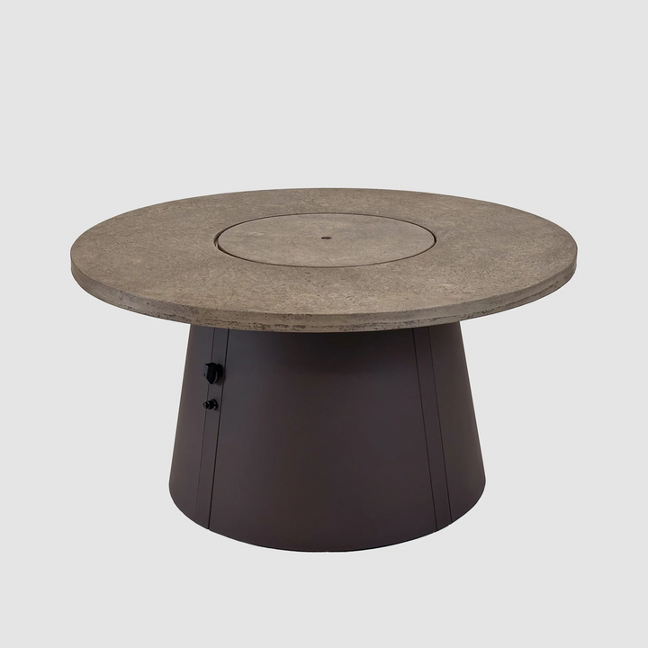 Outdoor GreatRoom Cirvalo 48" Round Gas Fire Pit Table – Fossil Brown Top & Brown Base