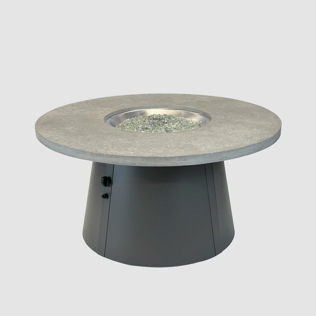 Outdoor GreatRoom Cirvalo 48" Round Gas Fire Pit Table – Relic Gray Top & Charcoal Grey Base