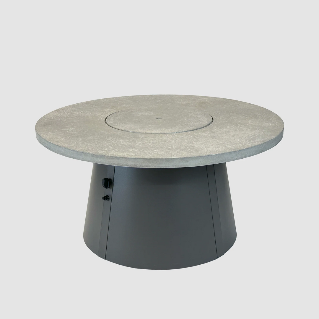 Outdoor GreatRoom Cirvalo 42" Round Gas Fire Pit Table – Relic Gray Top & Charcoal Grey Base