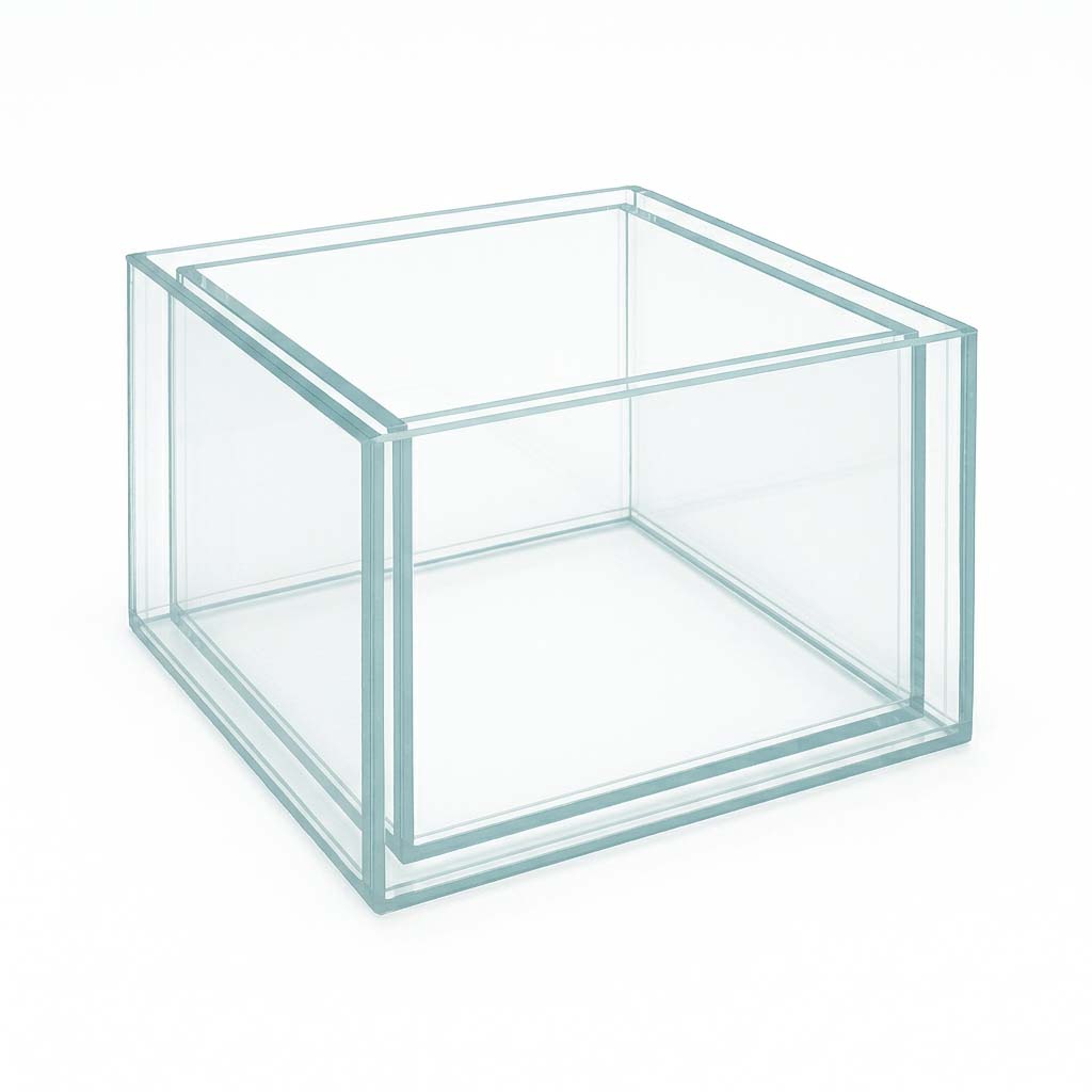 COOKE Custom 3/8" Bonded Double Wall Starphire Ultra-Clear Glass Wind Screen For Any Fire Pit - Height: 6"