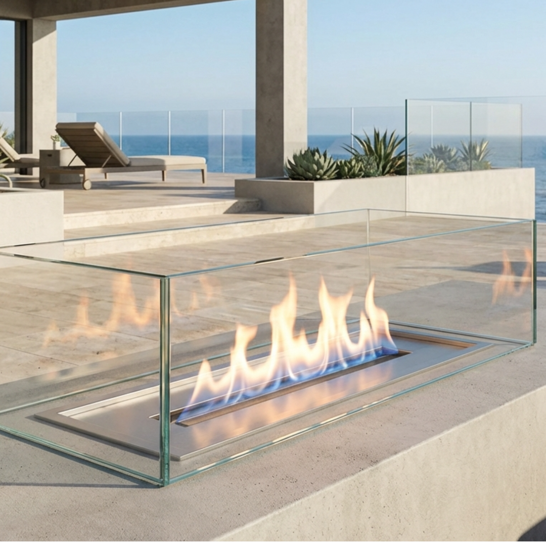 COOKE Custom 3/8"  Bonded Glass Wind Screen For Any Firepit