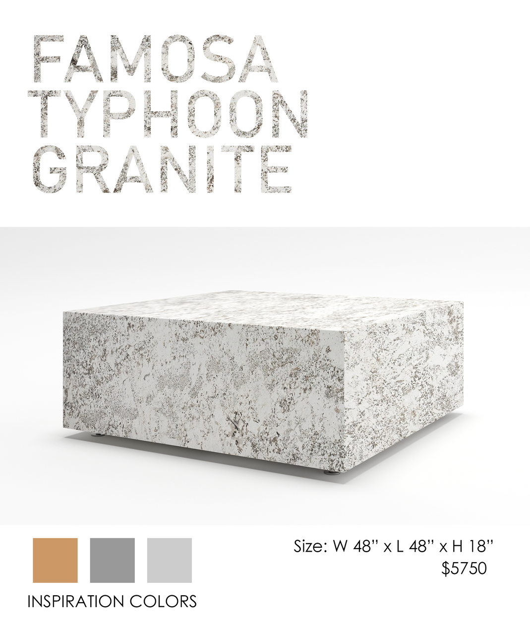 COOKE Famosa - Square Table - Typhoon Granite