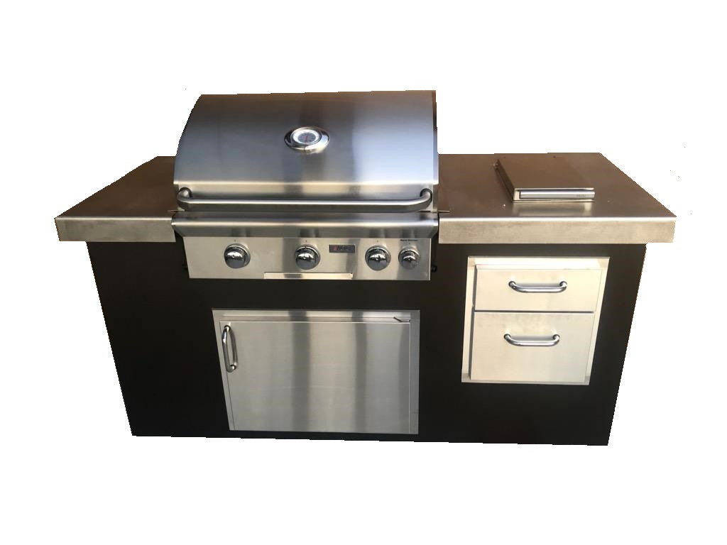COOKE Montecito 72" Long Stainless Steel BBQ Island