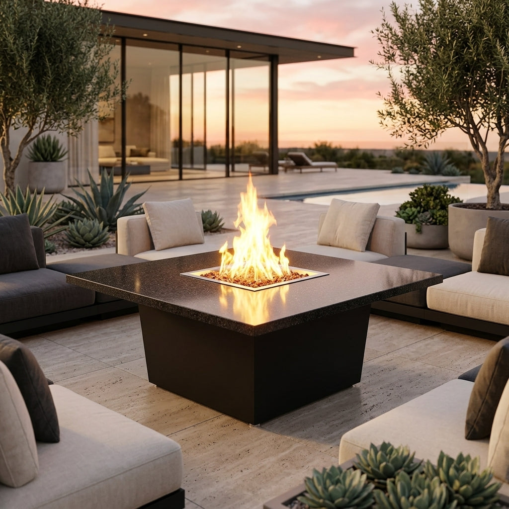 COOKE Newport Fire Pit Table 48" x 48" x 22" - Stone Top