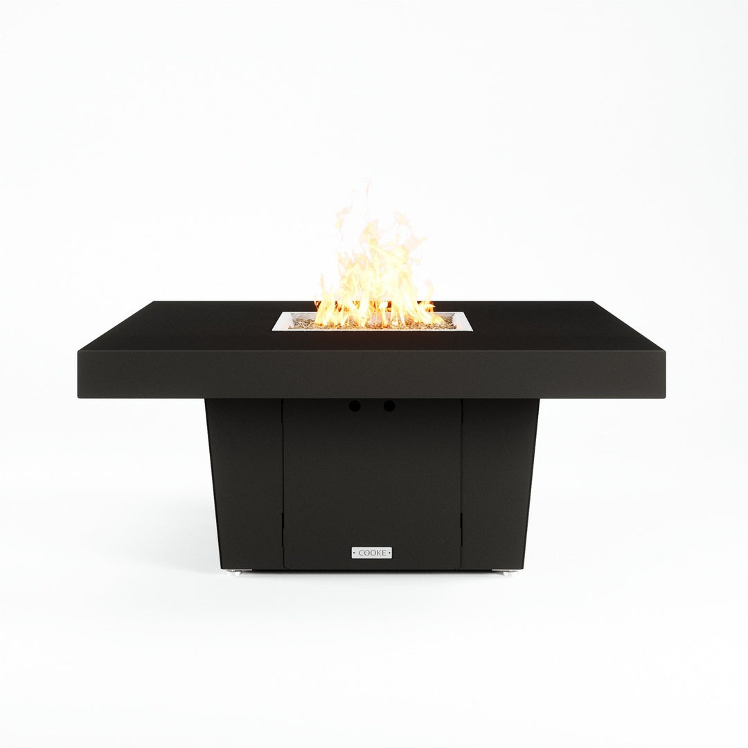 COOKE Parkway Fire Pit Table  48" x 48" x 21"- Black Aluminum Top