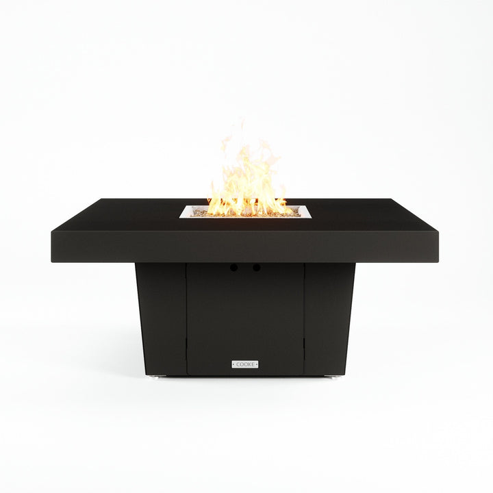 COOKE Parkway Fire Pit Table  48" x 48" x 21"- Black Aluminum Top