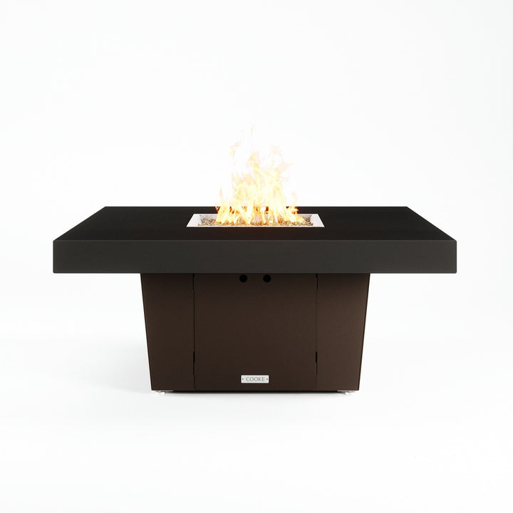 COOKE Parkway Fire Pit Table  48" x 48" x 21"- Black Aluminum Top