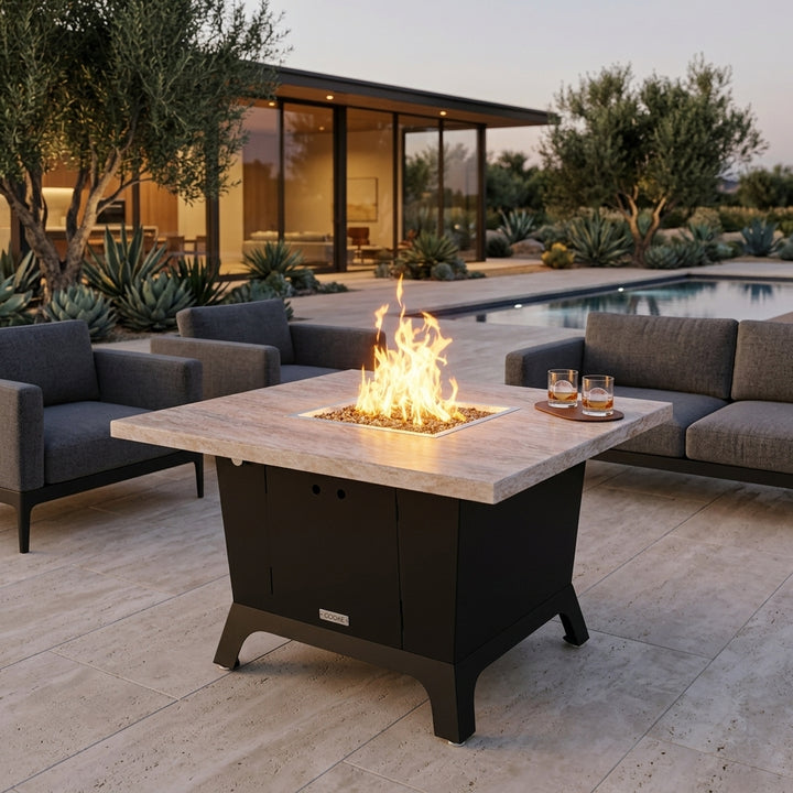 COOKE Parkway Fire Pit Table 44" x 44" x 30" - Stone Top