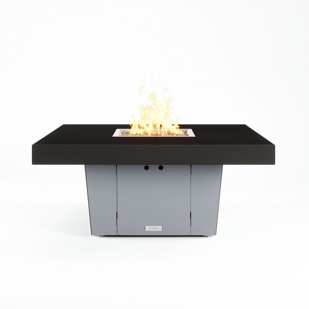 COOKE Parkway Fire Pit Table  48" x 48" x 21"- Black Aluminum Top