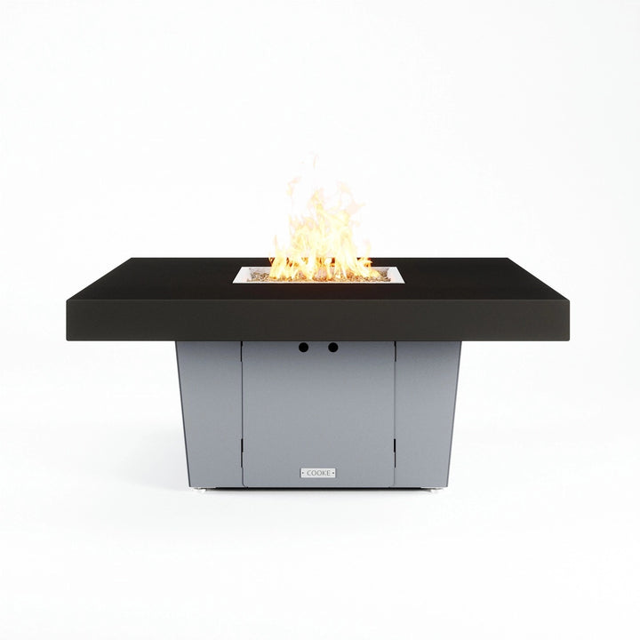 COOKE Parkway Fire Pit Table  48" x 48" x 21"- Black Aluminum Top