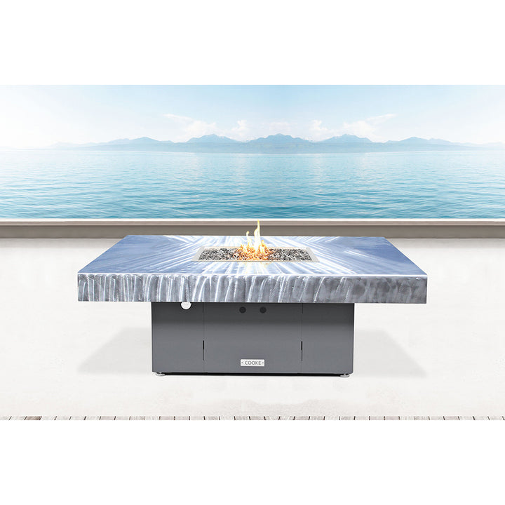 COOKE Santa Barbara Fire Pit Table 48'' x 48" x 17" - Aluminum Top