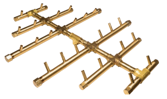 Crossfire 240K BTU Circle Tree-Style Brass Burner - CFBCT240 - Circular Opening