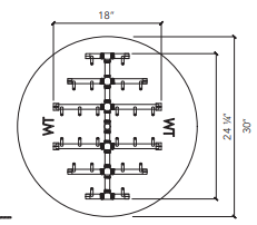 Crossfire 240K BTU Circle Tree-Style Brass Burner - CFBCT240 - Circular Opening